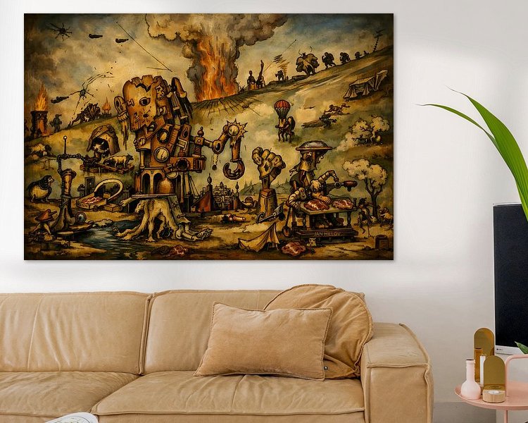 Voorbeeld van het werk in een kamer