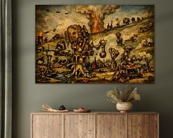 Voorbeeld van het werk in een kamer