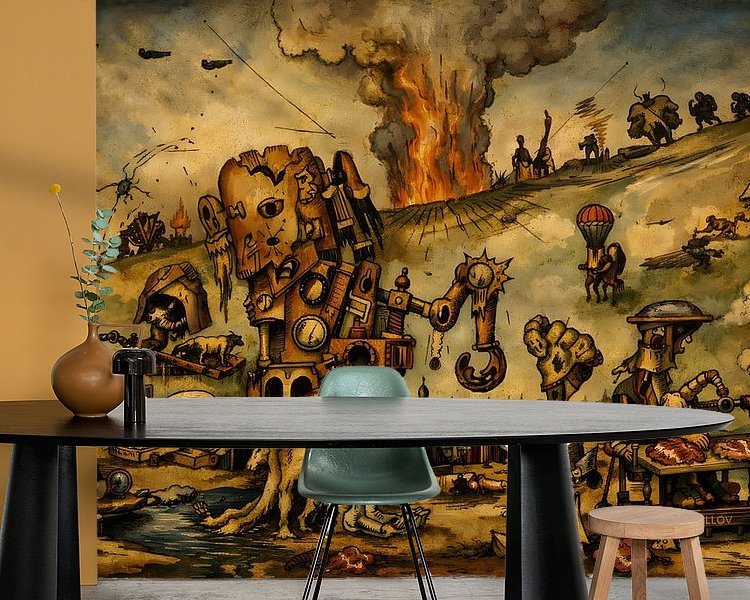 Voorbeeld van het werk in een kamer