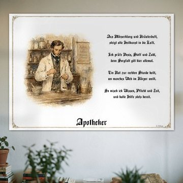 Apotheker – Zunftbild mit Gedicht