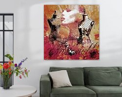 Voorbeeld van het werk in een kamer