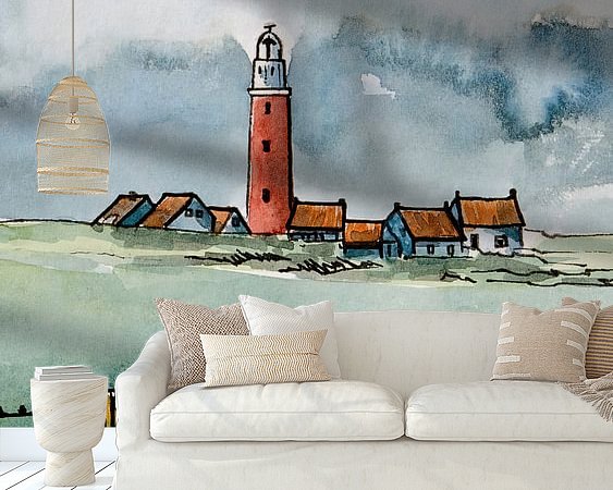 Voorbeeld van het werk in een kamer