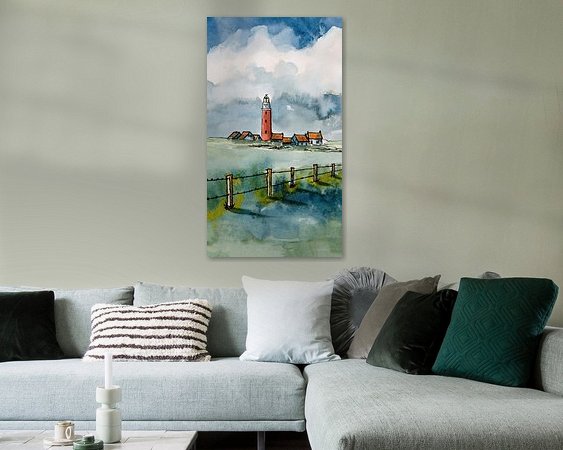 Voorbeeld van het werk in een kamer