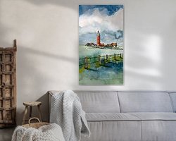 Voorbeeld van het werk in een kamer