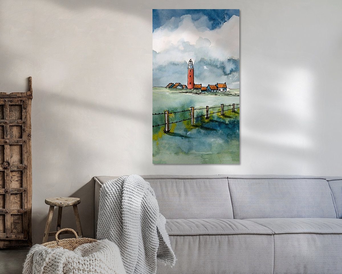 Voorbeeld van het werk in een kamer