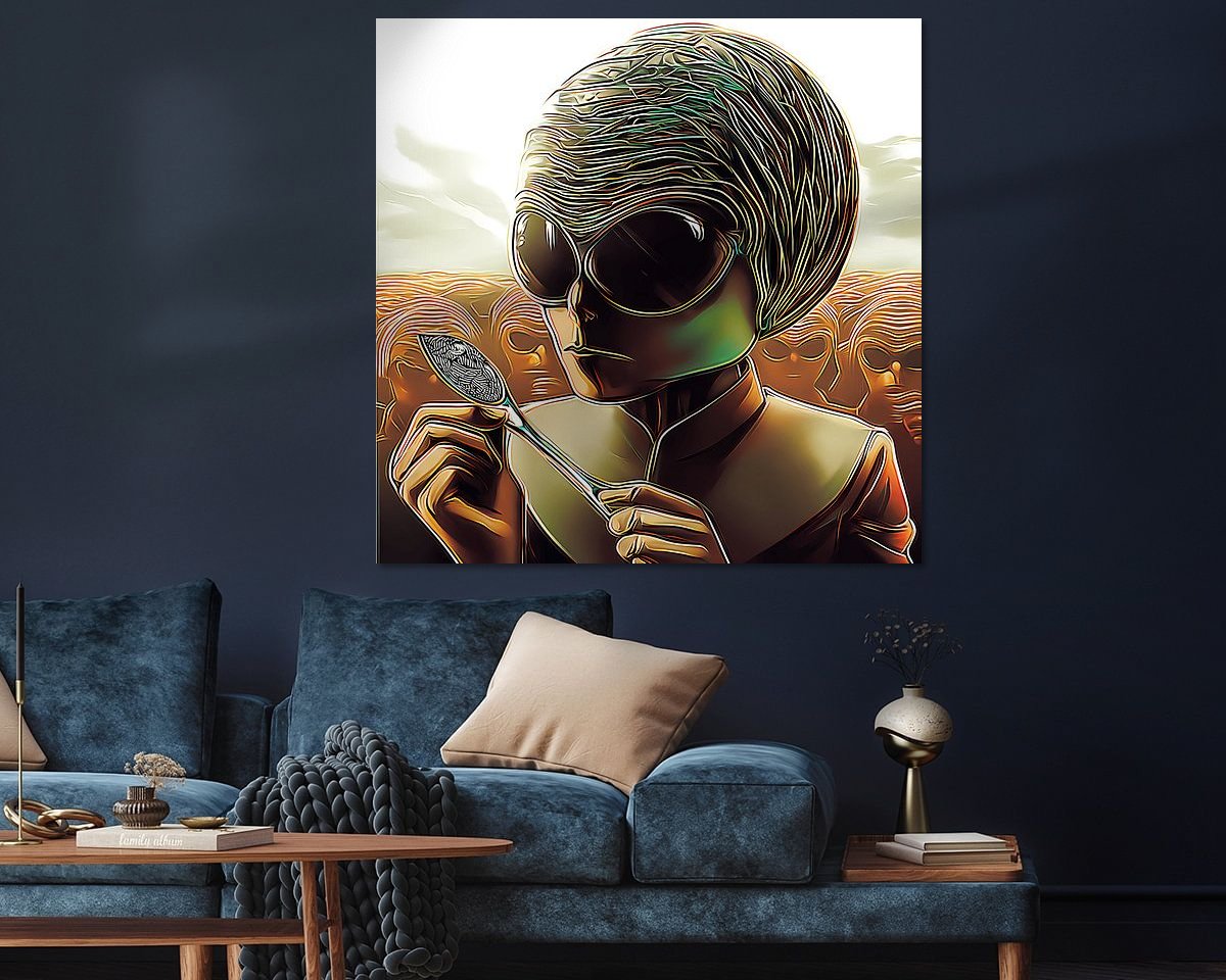 Voorbeeld van het werk in een kamer
