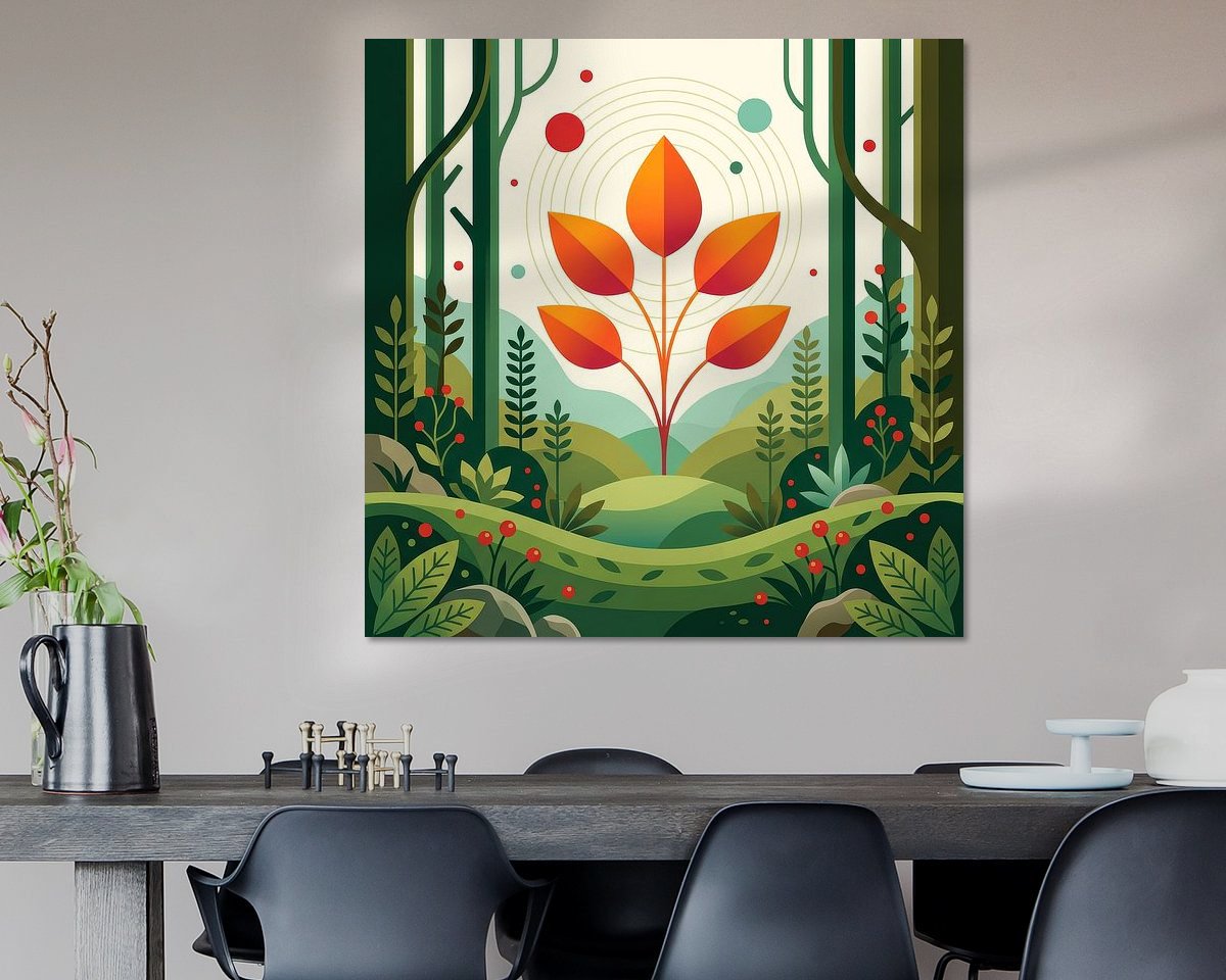 Voorbeeld van het werk in een kamer