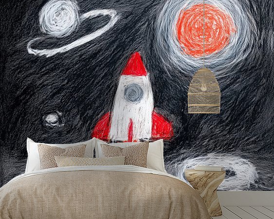 Voorbeeld van het werk in een kamer