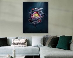 Voorbeeld van het werk in een kamer