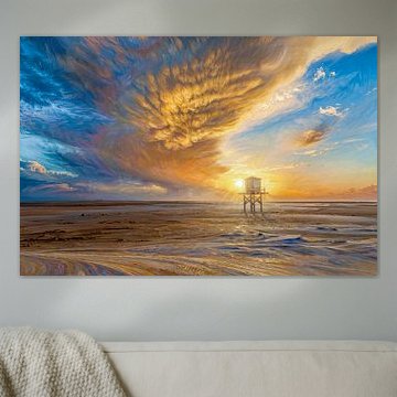Fire from the sky above the Vliehors by hein van houten