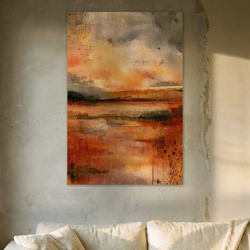 Terracotta Horizon -  Peinture abstraite expressive sur Joriali Art abstrait