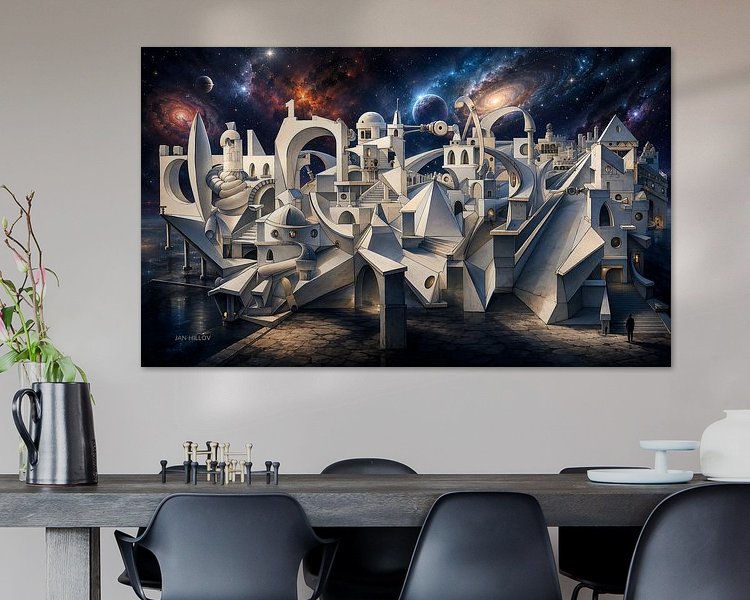 Voorbeeld van het werk in een kamer
