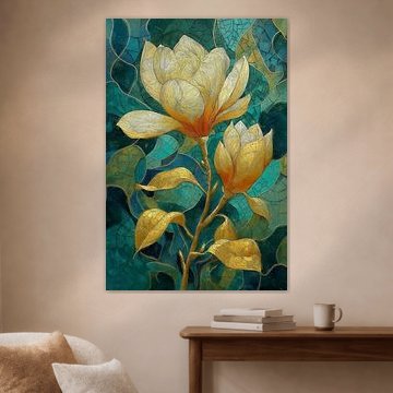 Gilded Magnolias III – Amber Bloom
