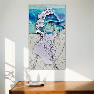 'Have your Head in the Clouds' - Woman made of wire. by Kim Rijntjes