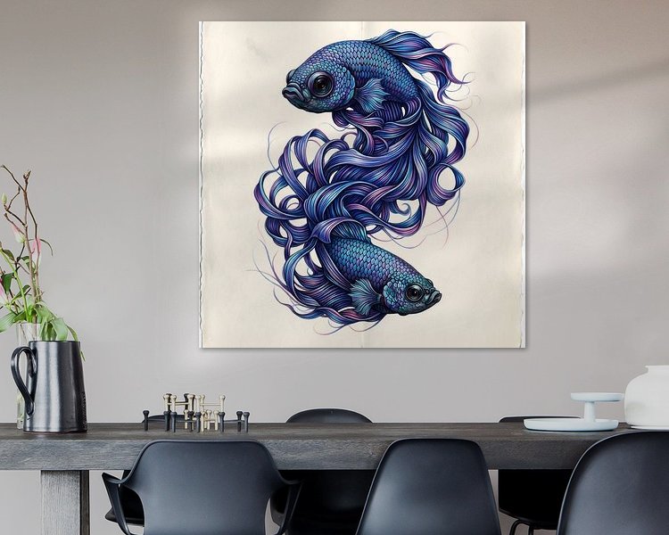 Voorbeeld van het werk in een kamer