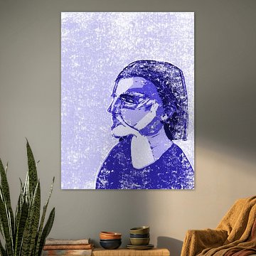 Porträt in Blau und Violett von Kirsten Benschop-Pater