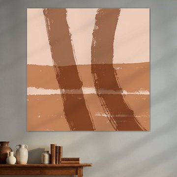 Traits abstraits marron sur Art minimaliste abstrait