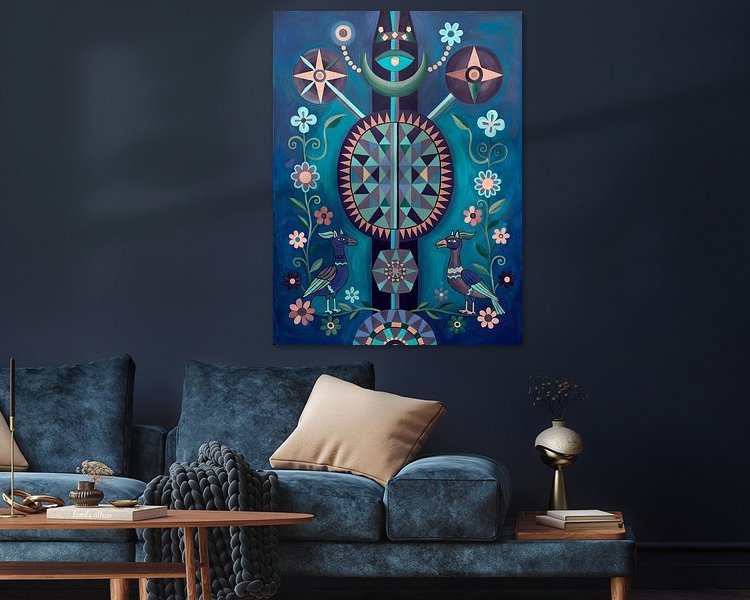 Voorbeeld van het werk in een kamer