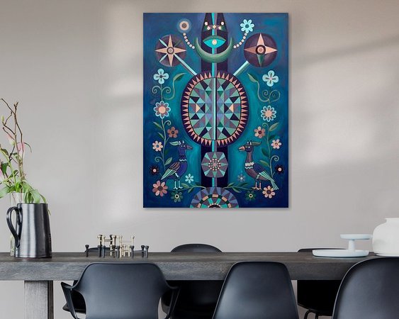 Voorbeeld van het werk in een kamer