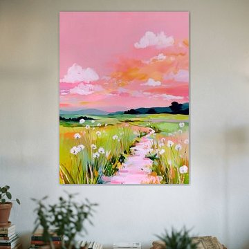 Colorful abstract meadow path by IamHomeStudio