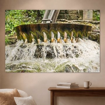 Vintage Wooden Water Mill Wheel Texture Background