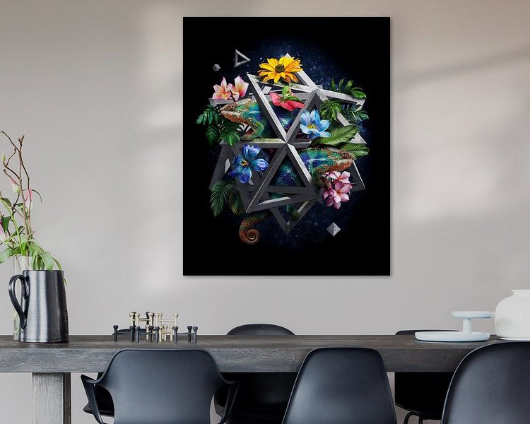 Voorbeeld van het werk in een kamer