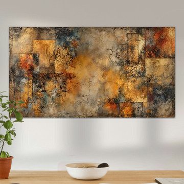 Aardetinten Gloed - Warm Abstract Schilderij van Joriali Abstract