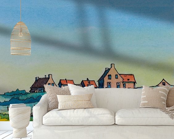 Voorbeeld van het werk in een kamer
