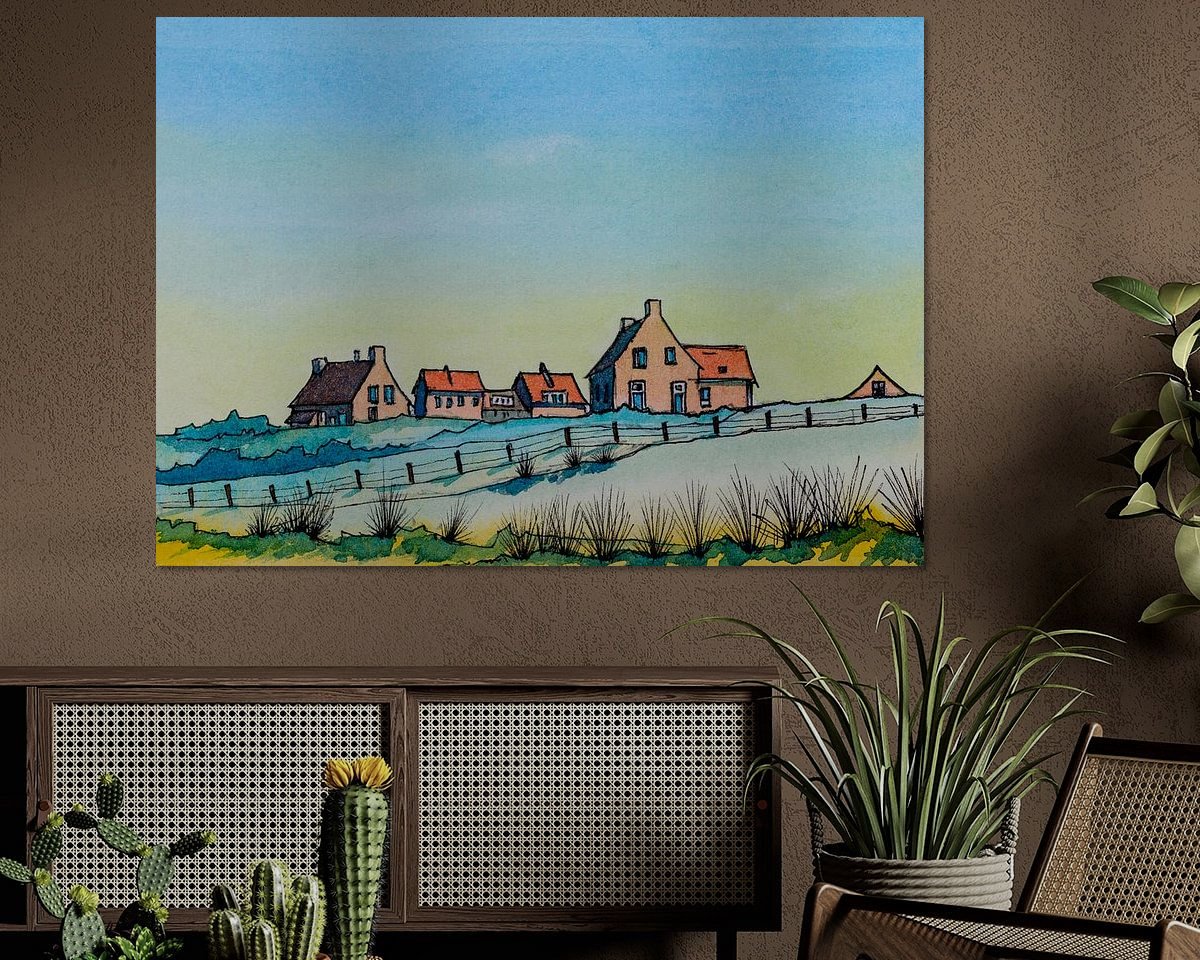 Voorbeeld van het werk in een kamer