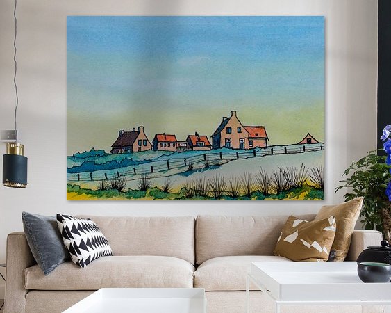 Voorbeeld van het werk in een kamer