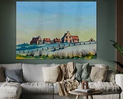 Voorbeeld van het werk in een kamer