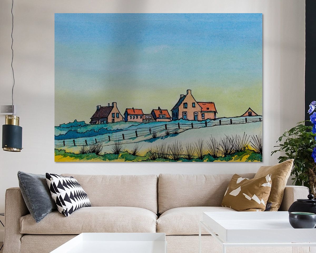 Voorbeeld van het werk in een kamer