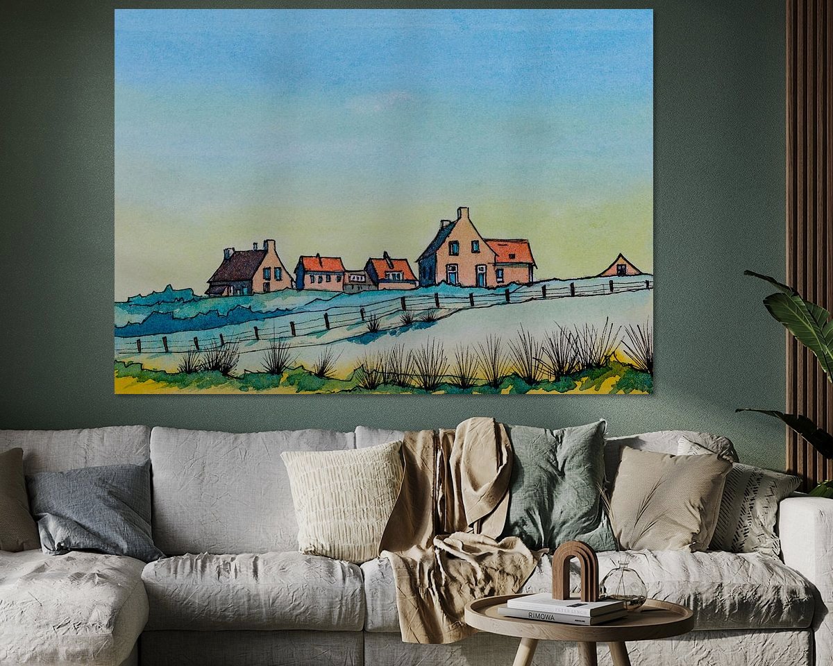 Voorbeeld van het werk in een kamer