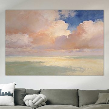 Goldener Dunst – abstrakte Wandkunst warm