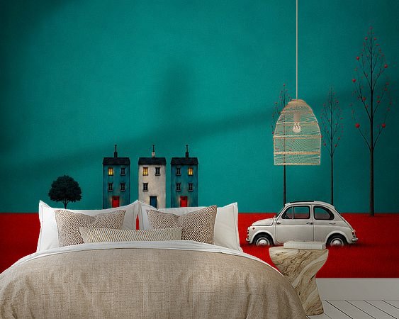 Voorbeeld van het werk in een kamer