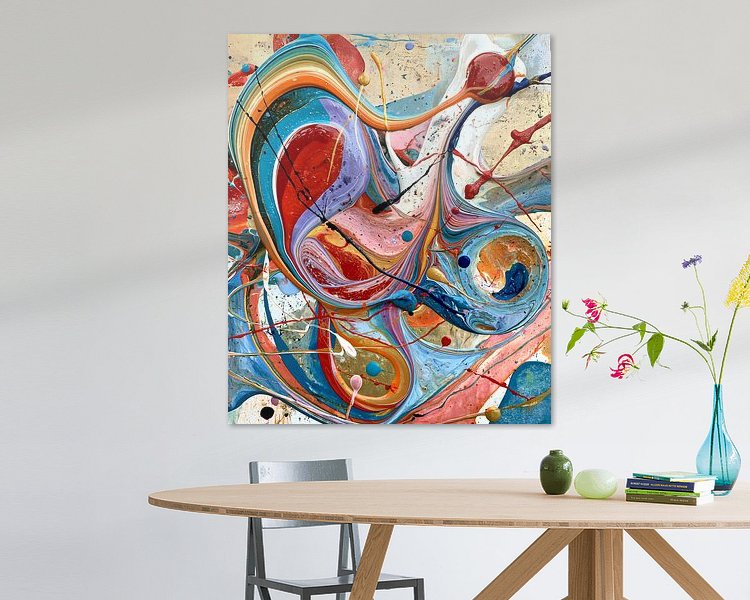 Voorbeeld van het werk in een kamer