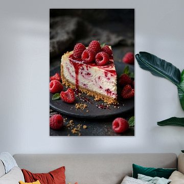 Raspberry Swirl Cheesecake Slice by Matthias Hauser