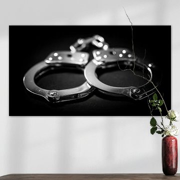 Silver handcuffs panorama