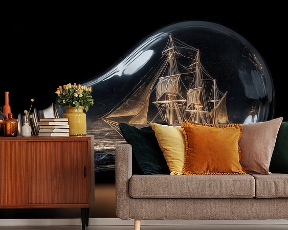 Voorbeeld van het werk in een kamer