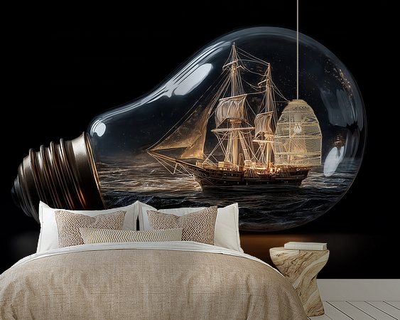 Voorbeeld van het werk in een kamer