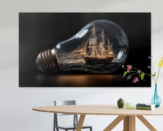 Voorbeeld van het werk in een kamer