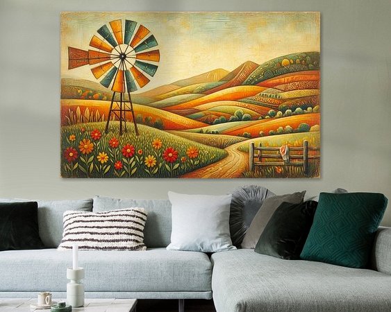 Voorbeeld van het werk in een kamer