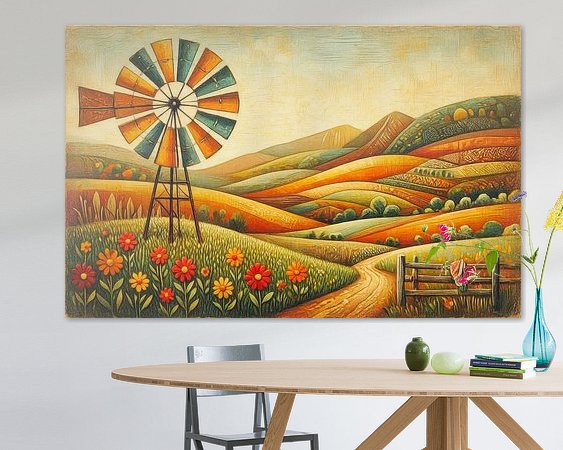 Voorbeeld van het werk in een kamer