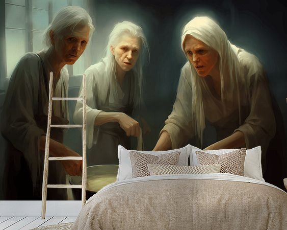 Voorbeeld van het werk in een kamer
