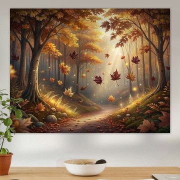 Herfstachtig parklandschap in aquarelstijl