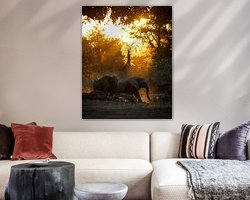 Voorbeeld van het werk in een kamer