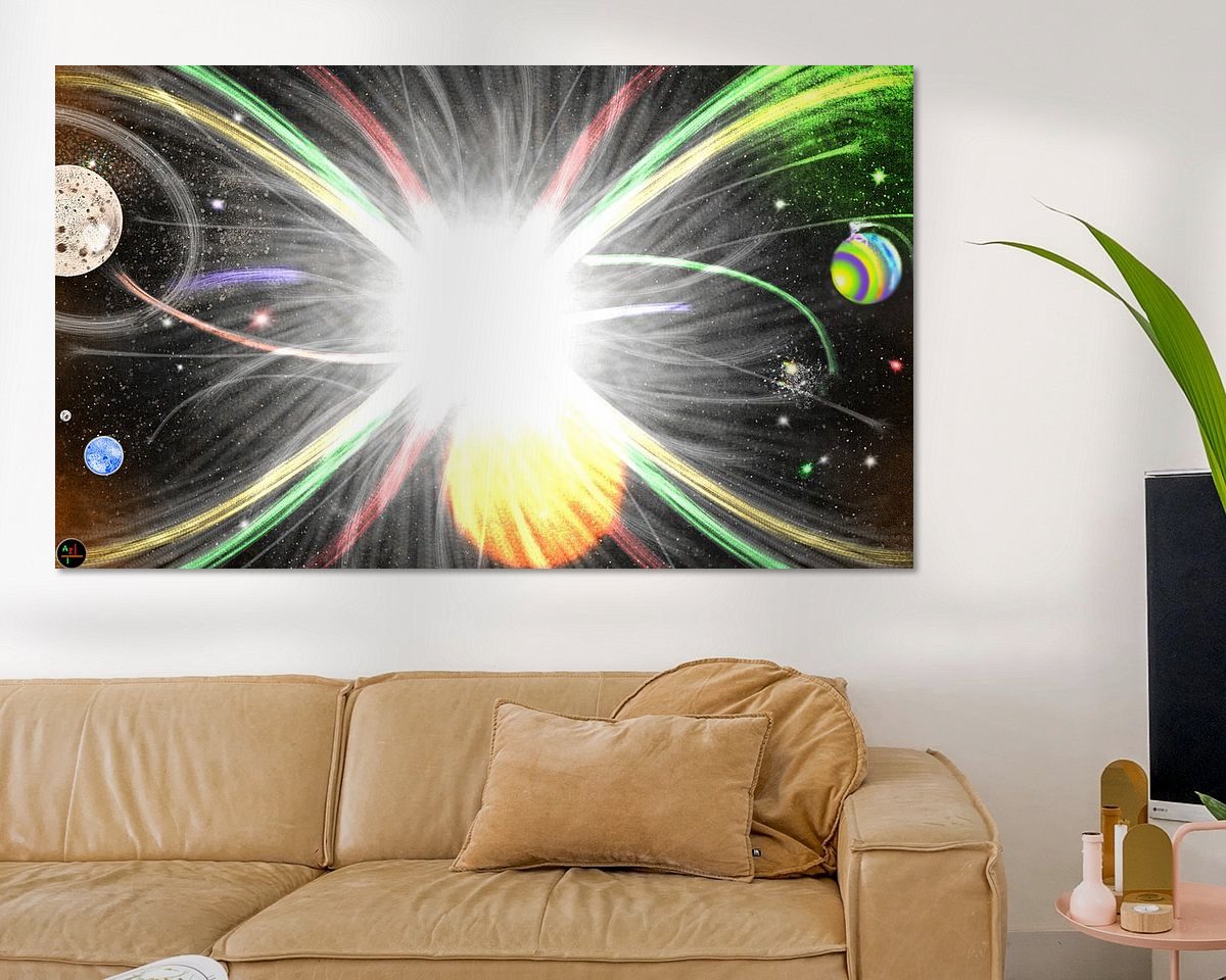Voorbeeld van het werk in een kamer