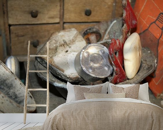 Voorbeeld van het werk in een kamer