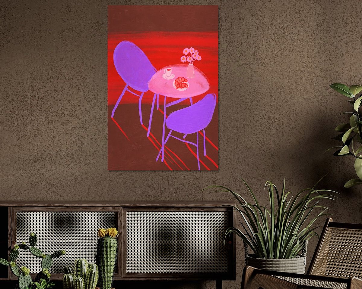 Voorbeeld van het werk in een kamer