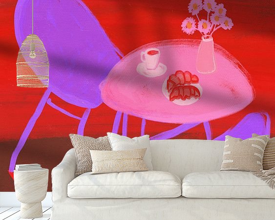 Voorbeeld van het werk in een kamer